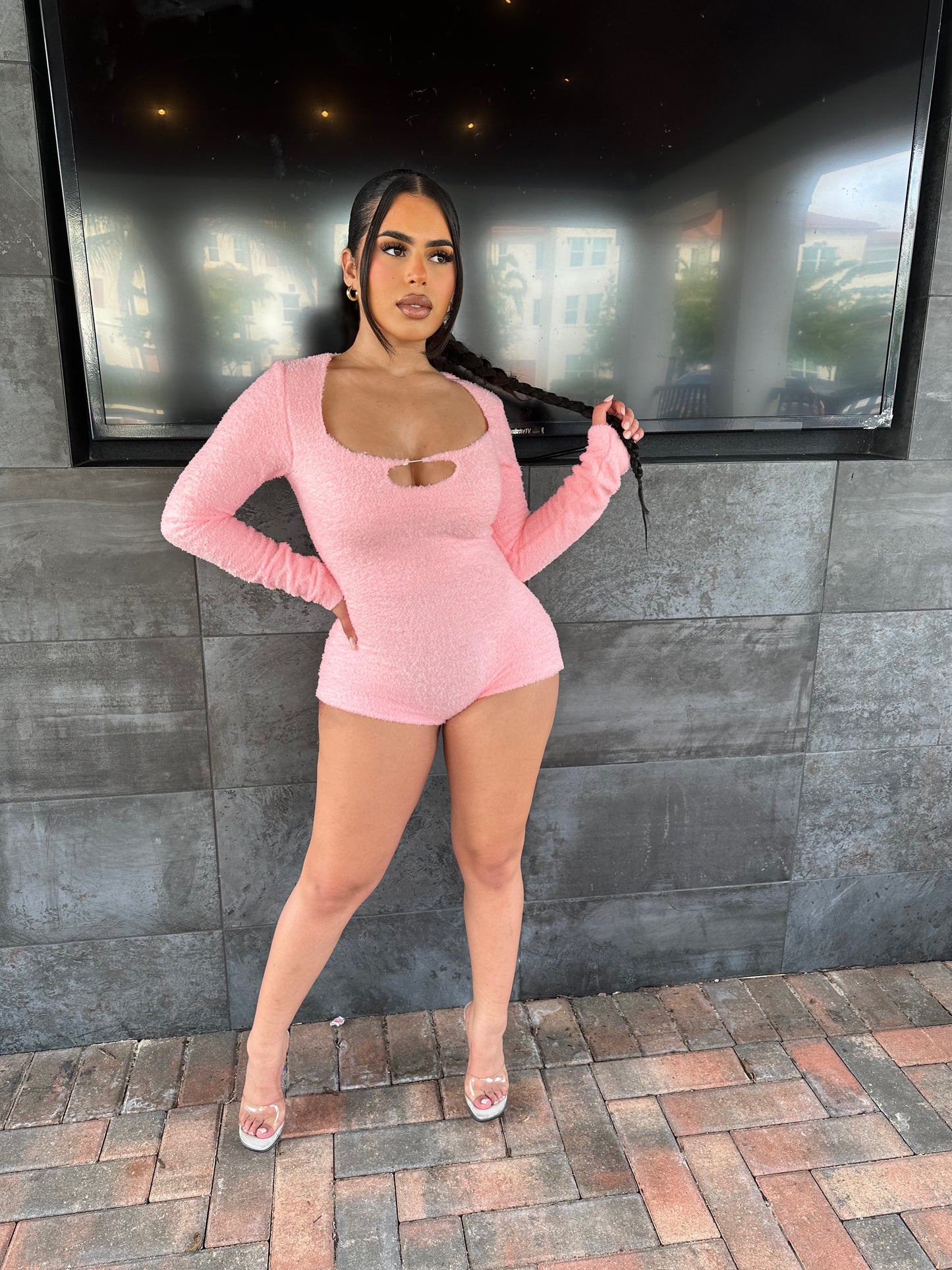“Cozy Bae” Romper PINK