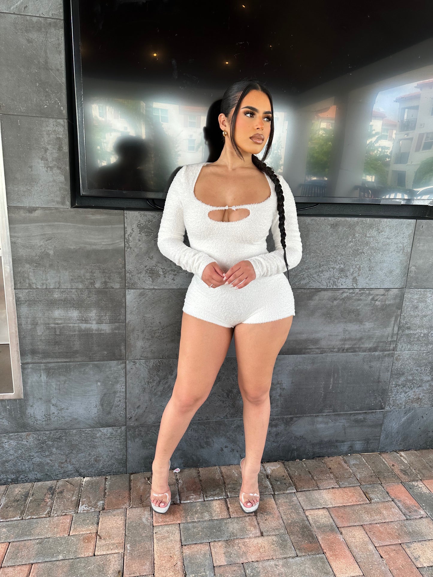 “Cozy Bae” Romper WHITE